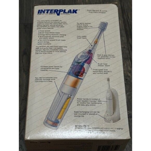 Vintage Interplak Home Plaque Removal Instrument 1992 New Sealed NOS PB-12 Rare - Picture 6 of 12
